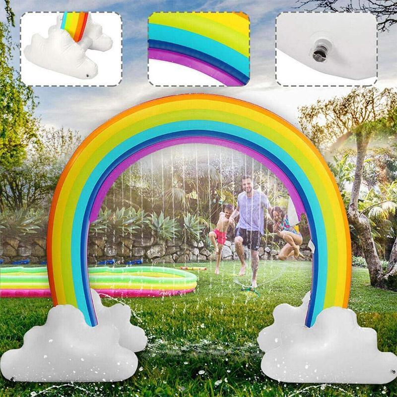 Rociador inflable arcoíris | Juego de agua para jardín