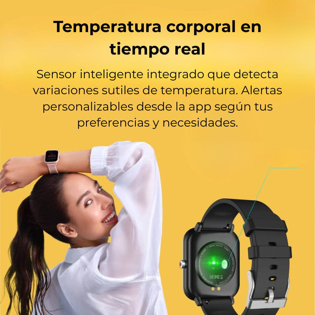Wellness Pro™ | Monitor de Tensión, Oxígeno y Actividad – Smartwatch Multideporte 2025