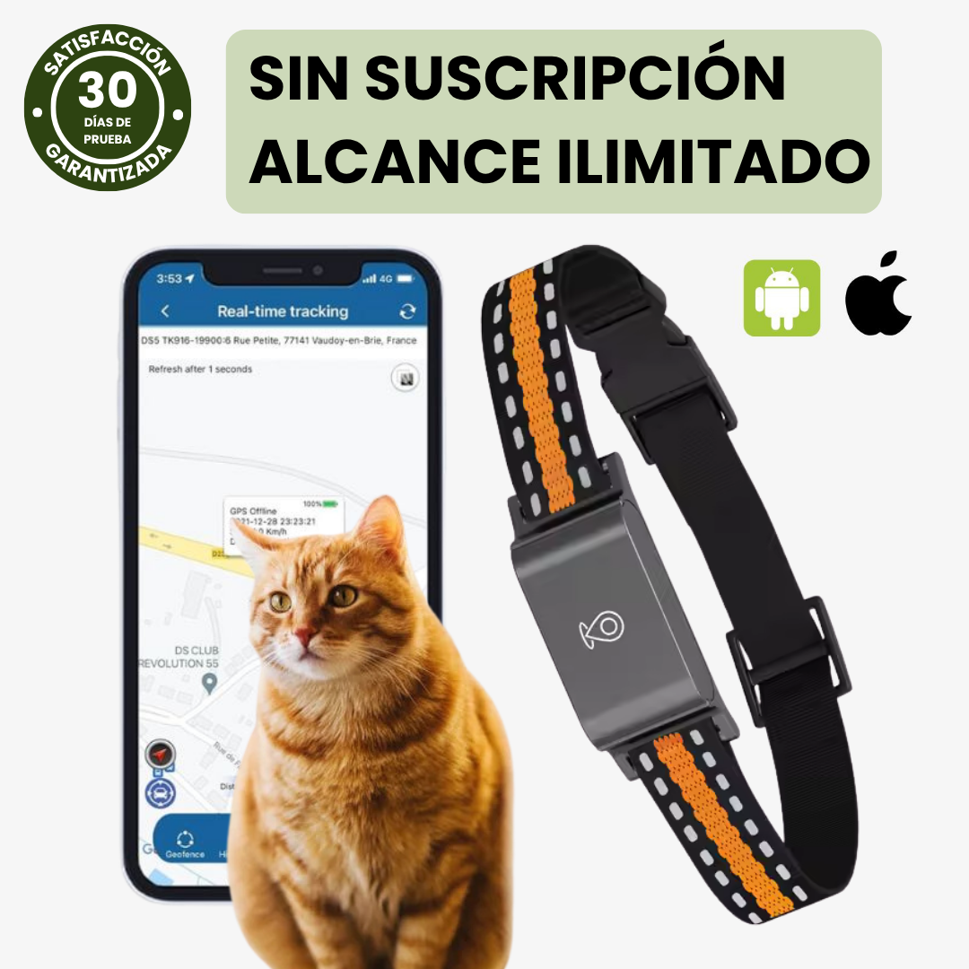 Collar GPS sin Suscripción – Rastreo Preciso y Cobertura Ilimitada
