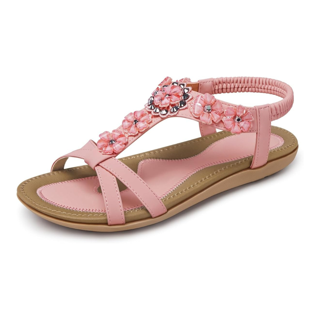 Sandalias Mujer SweetBloom | Estilo Veraniego, Comodidad Ligera y Ajuste Elástico – Color Rosa