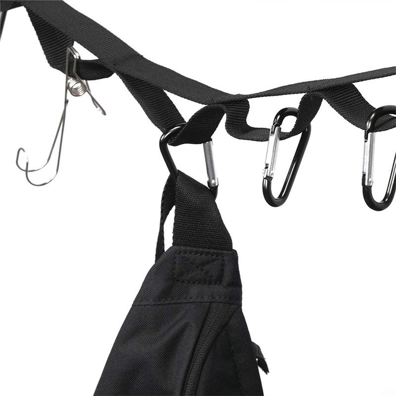 Cuerda colgante para camping | Sistema de sujeción para ropa y accesorios