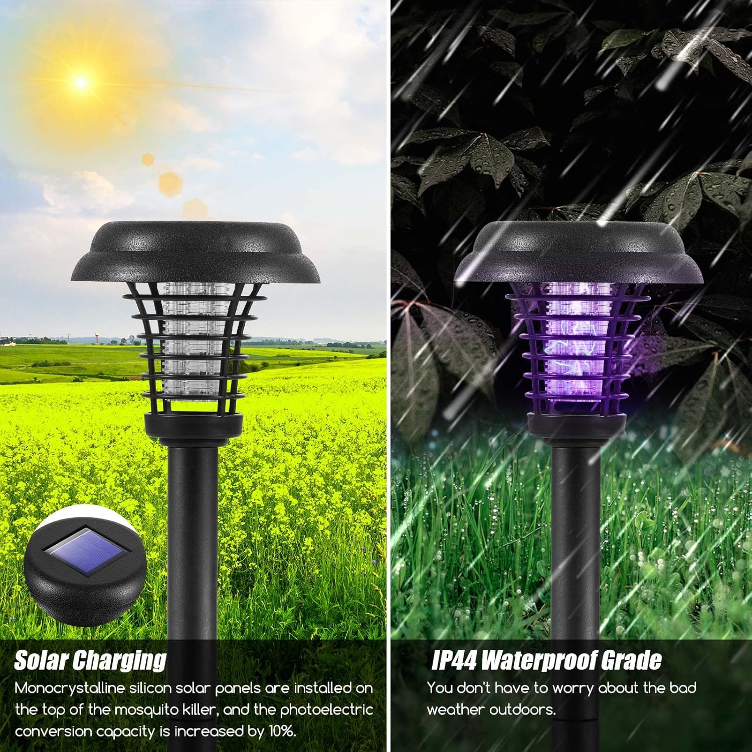Lámpara solar LED para jardín | Iluminación exterior impermeable