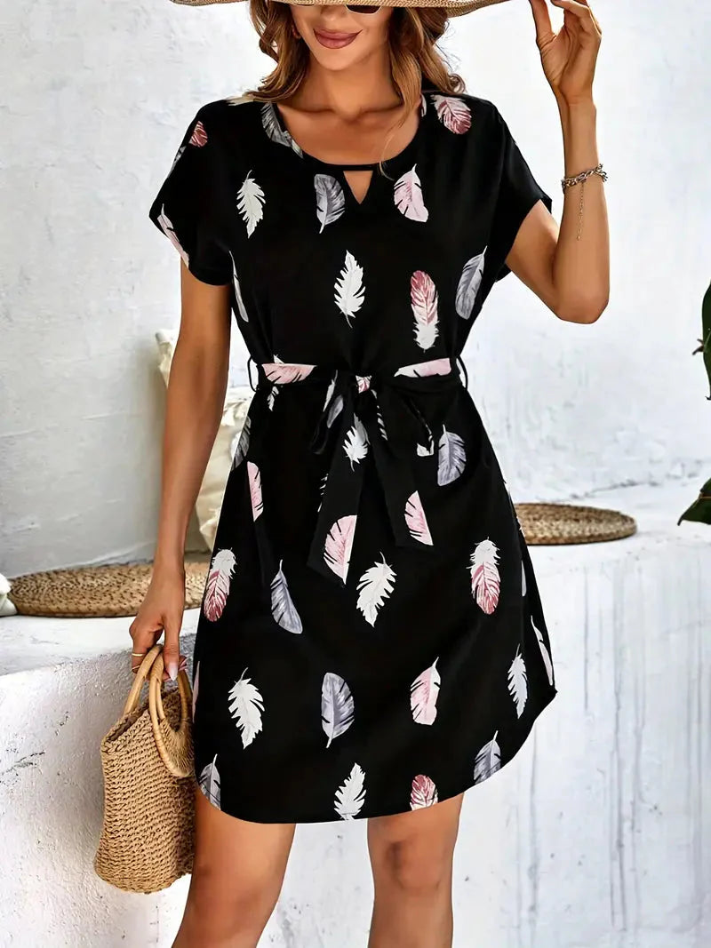 Sheryl | Vestido Mujer Elegante con Cuello Redondo y Corte Acampanado