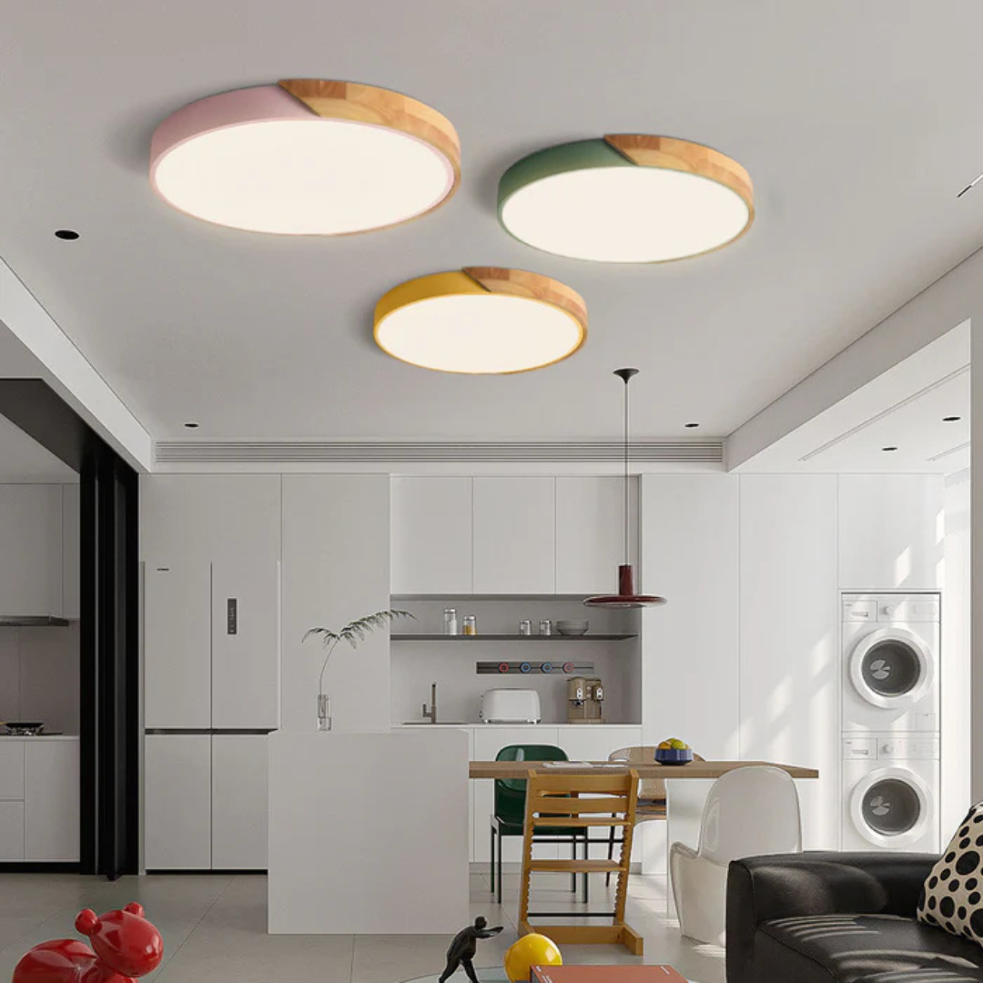 Delos - Lámpara de techo LED escandinava de madera