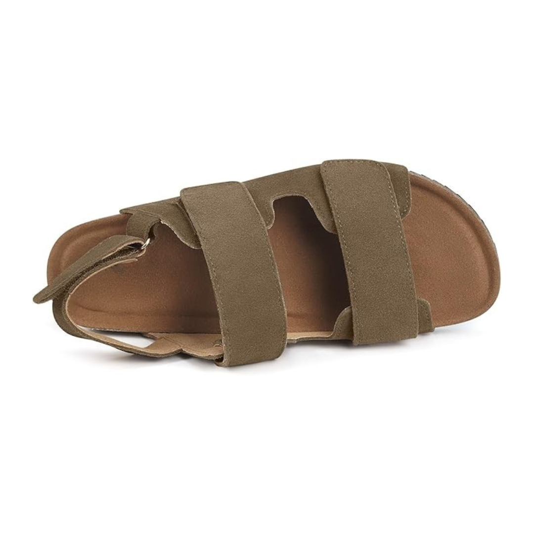 Sandalias Hombre UrbanWalk | Suela Antideslizante, Confort Diario y Cierre de Velcro – Color Verde Oliva