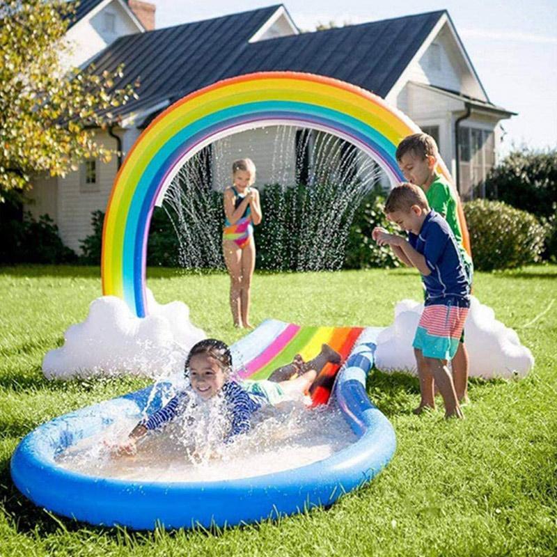 Rociador inflable arcoíris | Juego de agua para jardín
