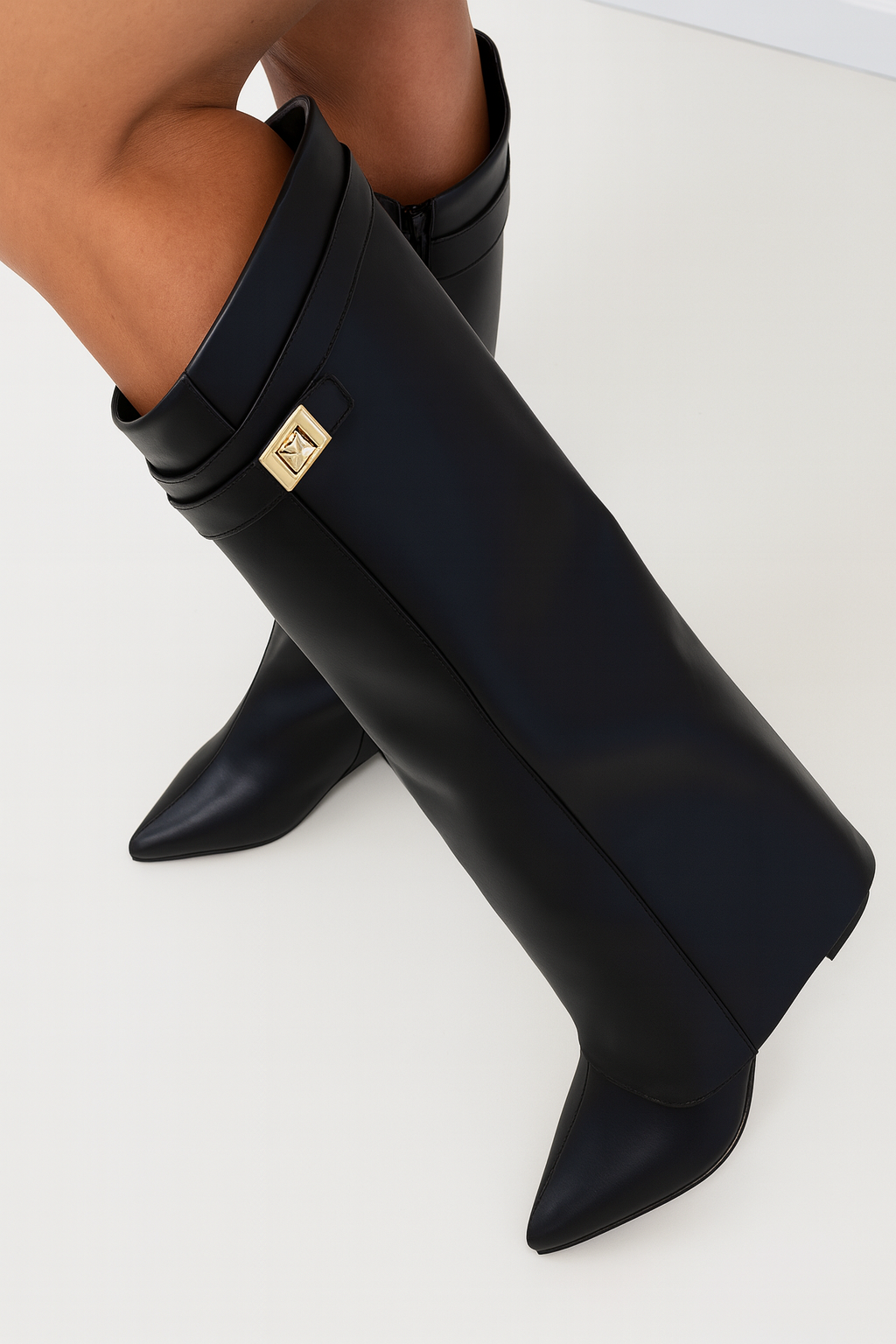 Botas Altas de Mujer en Piel Premium con Tacón Bloque