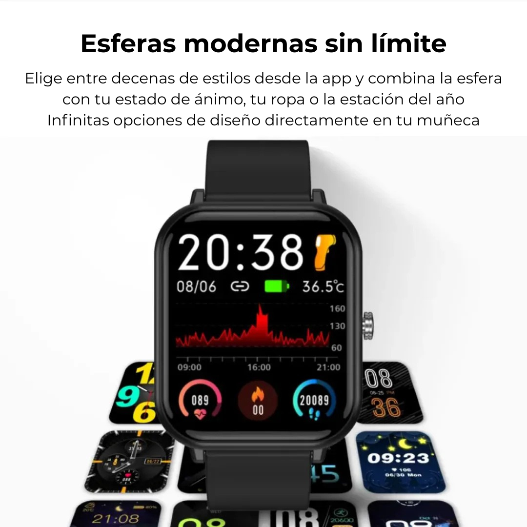 Wellness Pro™ | Monitor de Tensión, Oxígeno y Actividad – Smartwatch Multideporte 2025