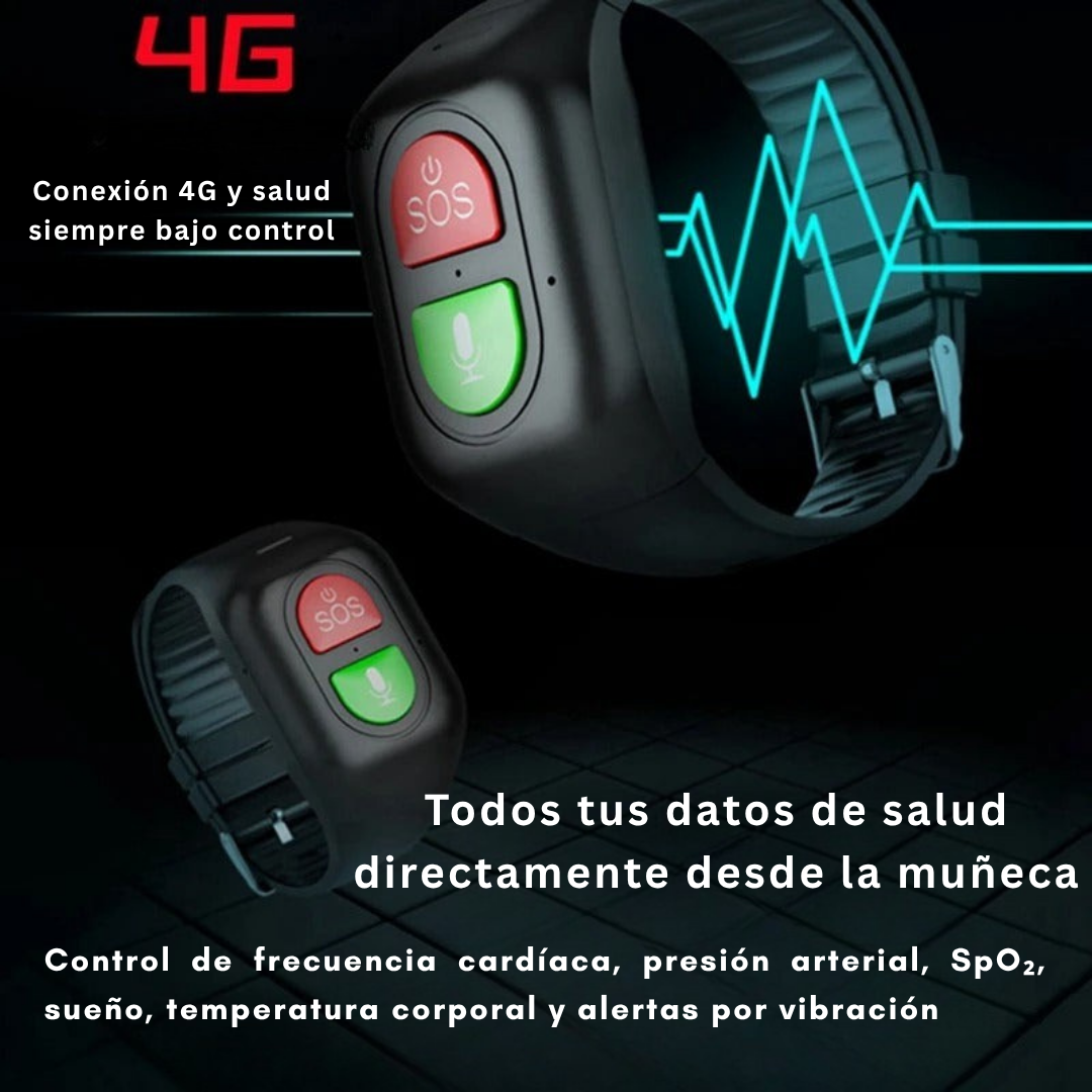 Reloj GPS Inteligente para Personas Mayores – SOS 4G, Salud y Seguridad en Todo Momento