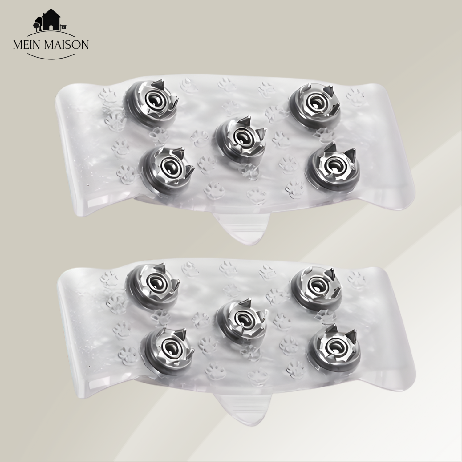 Crampones antideslizantes para hielo con puntas de manganeso y silicona TPE flexible — 1 par transparente
