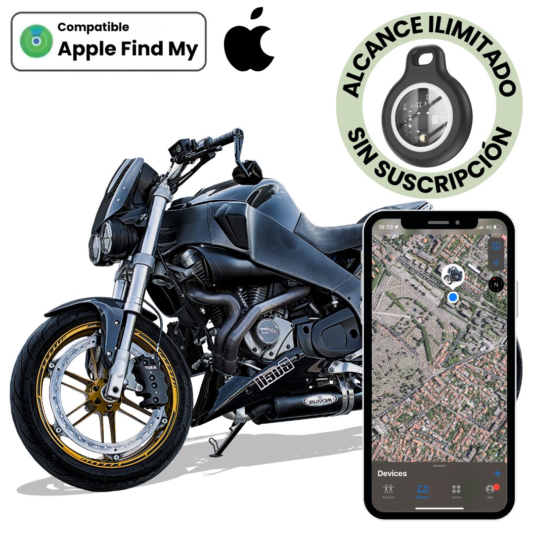 Localizador GPS para Moto en Tiempo Real – Sin Suscripción (Compatible solo con iOS: iPhone, iPad, Mac)