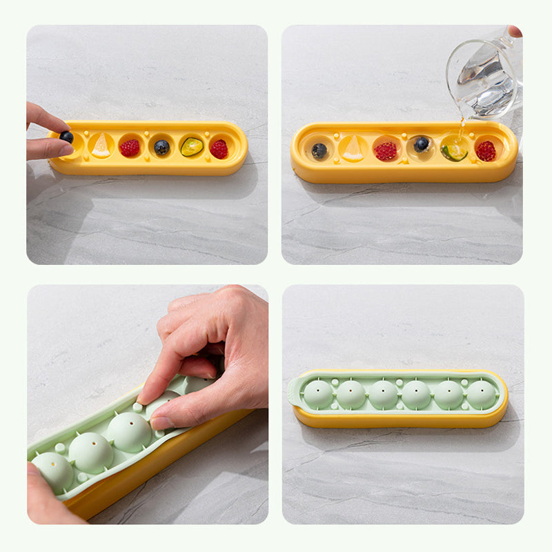 Molde de silicona para hielo 6 bolas | Reutilizable y práctico