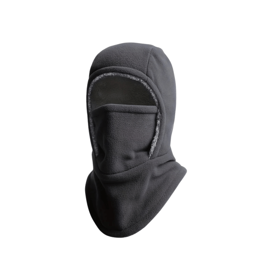 Pasamontañas 3 en 1 de invierno – gorro, bufanda y máscara de poliéster unisex — Gris