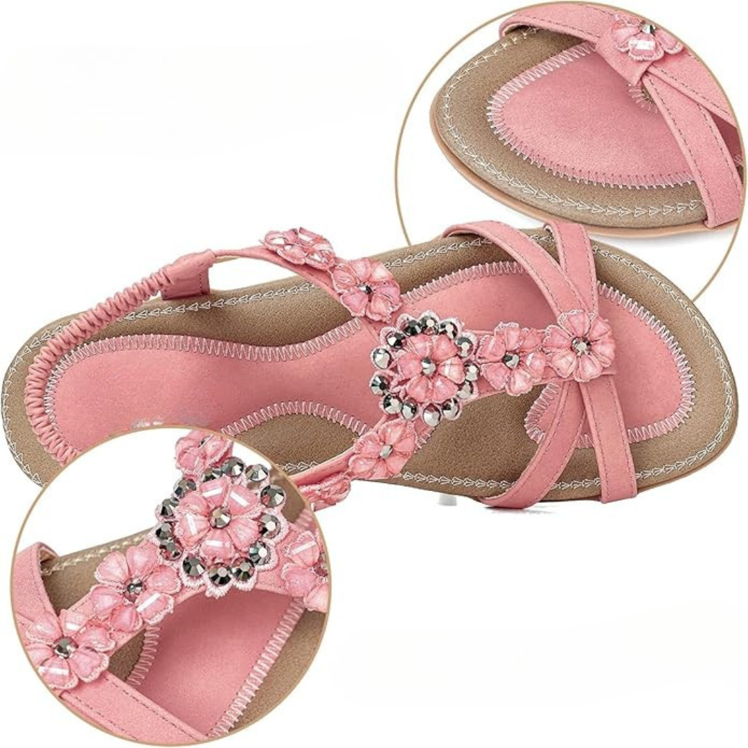 Sandalias Mujer SweetBloom | Estilo Veraniego, Comodidad Ligera y Ajuste Elástico – Color Rosa
