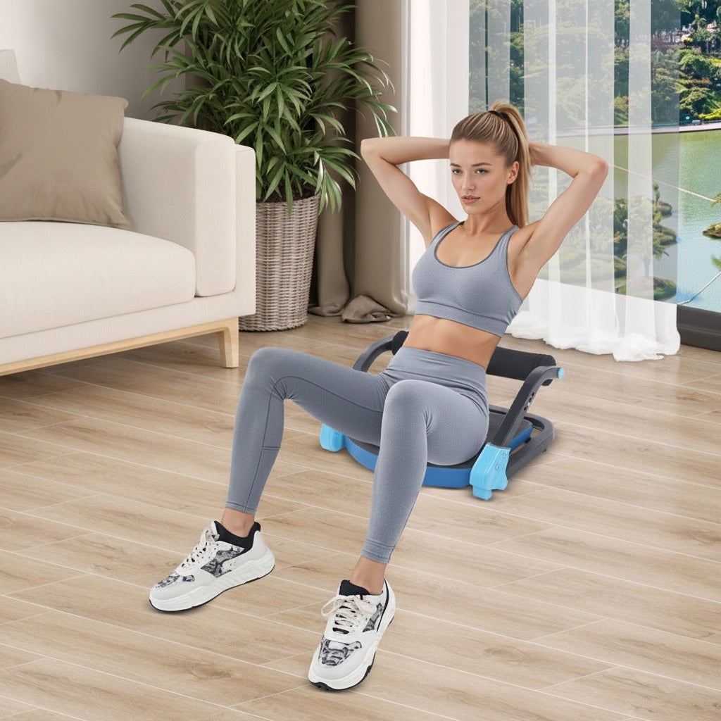 Máquina de abdominales con resistencia ajustable, entrenador de abdominales de hierro para gimnasio en casa