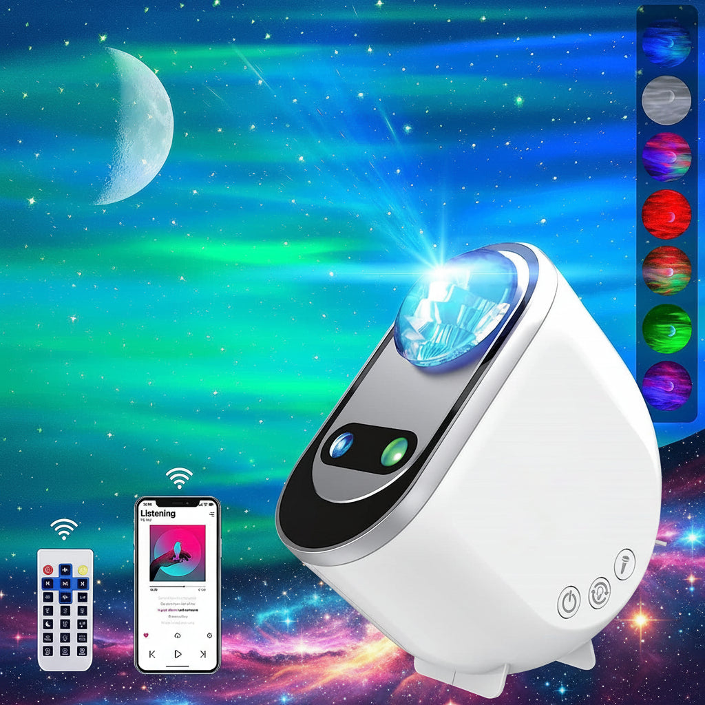 Proyector de luz nocturna Aurora, lámpara LED de galaxia con control remoto