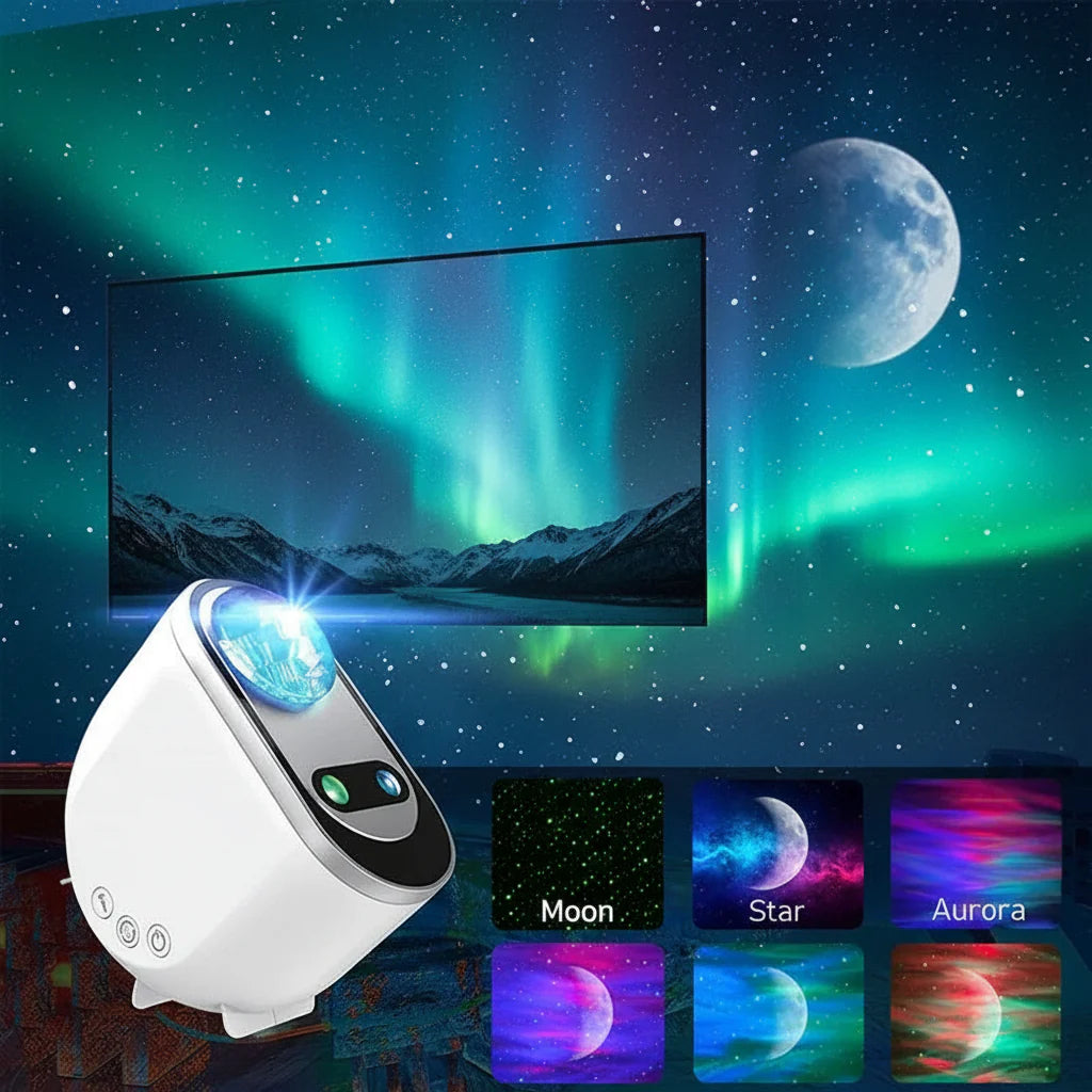 Proyector de luz nocturna Aurora, lámpara LED de galaxia con control remoto
