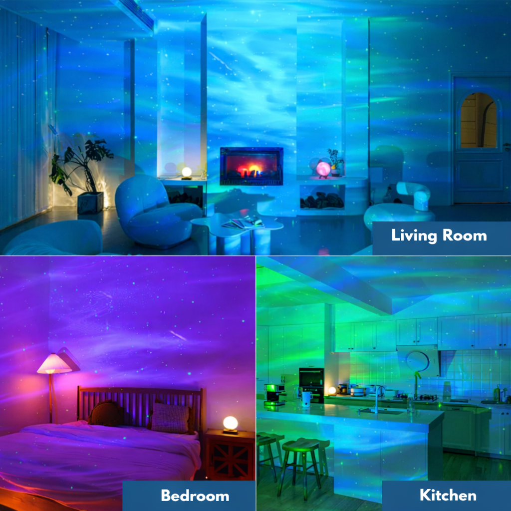 Proyector de luz nocturna Aurora, lámpara LED de galaxia con control remoto