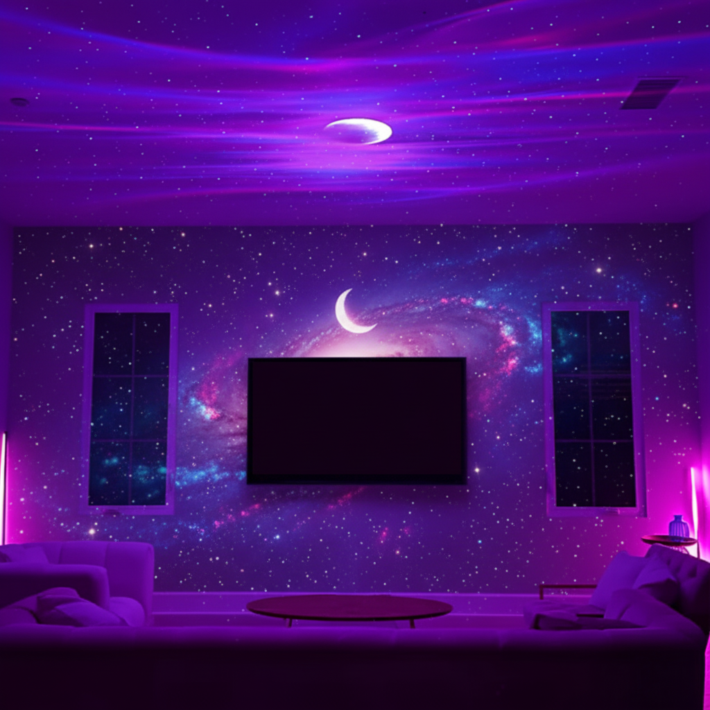 Proyector de luz nocturna Aurora, lámpara LED de galaxia con control remoto