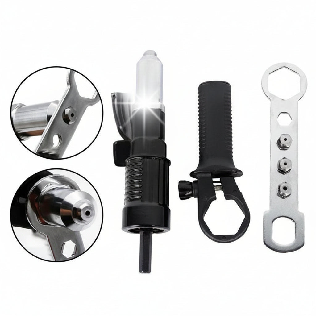 Kit de adaptadores de taladro para remachadora con boquillas intercambiables