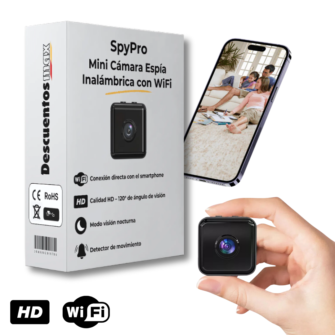 Mini Cámara Espía Inalámbrica con Grabación – SpyPro