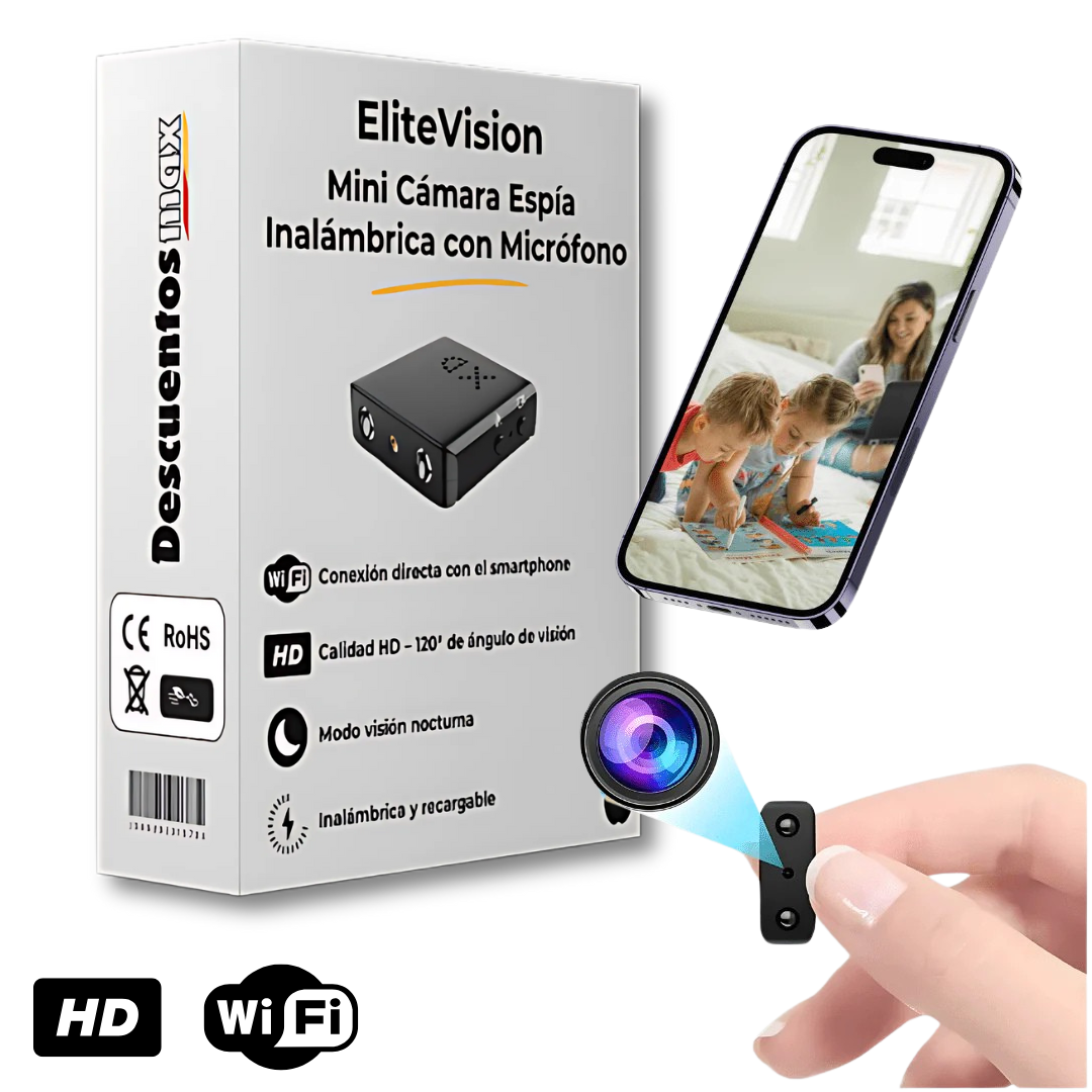 Mini Cámara Espía | Vigilancia Discreta, Visión Nocturna & Detección de Movimiento – EliteVision