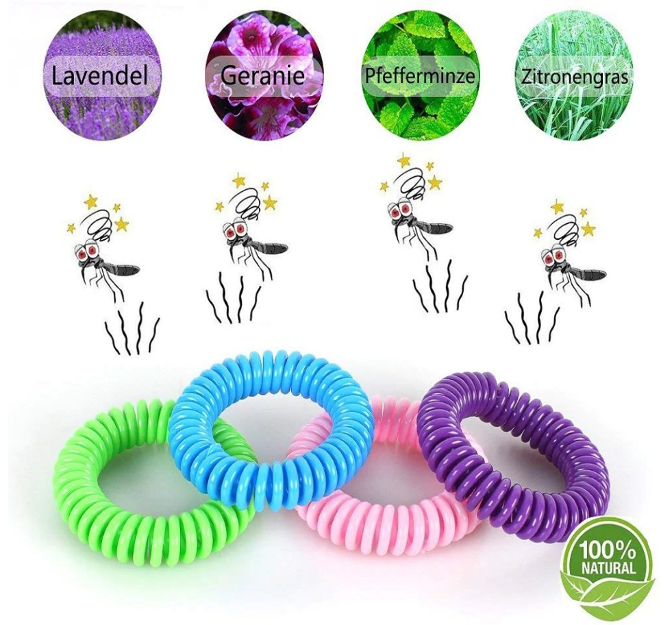 Pulseras antimosquitos pack de 10 | Protección contra insectos para exterior