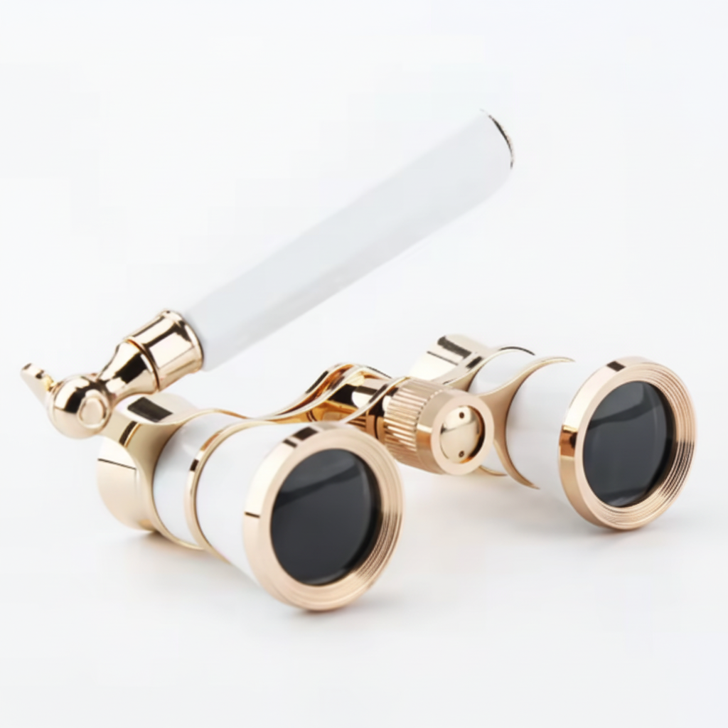 Gafas de ópera, binoculares de teatro, con mango plegable y óptica clara