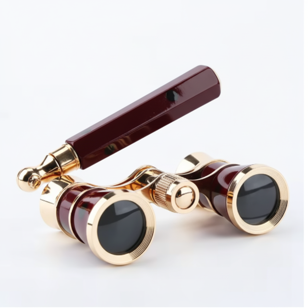 Gafas de ópera, binoculares de teatro, con mango plegable y óptica clara
