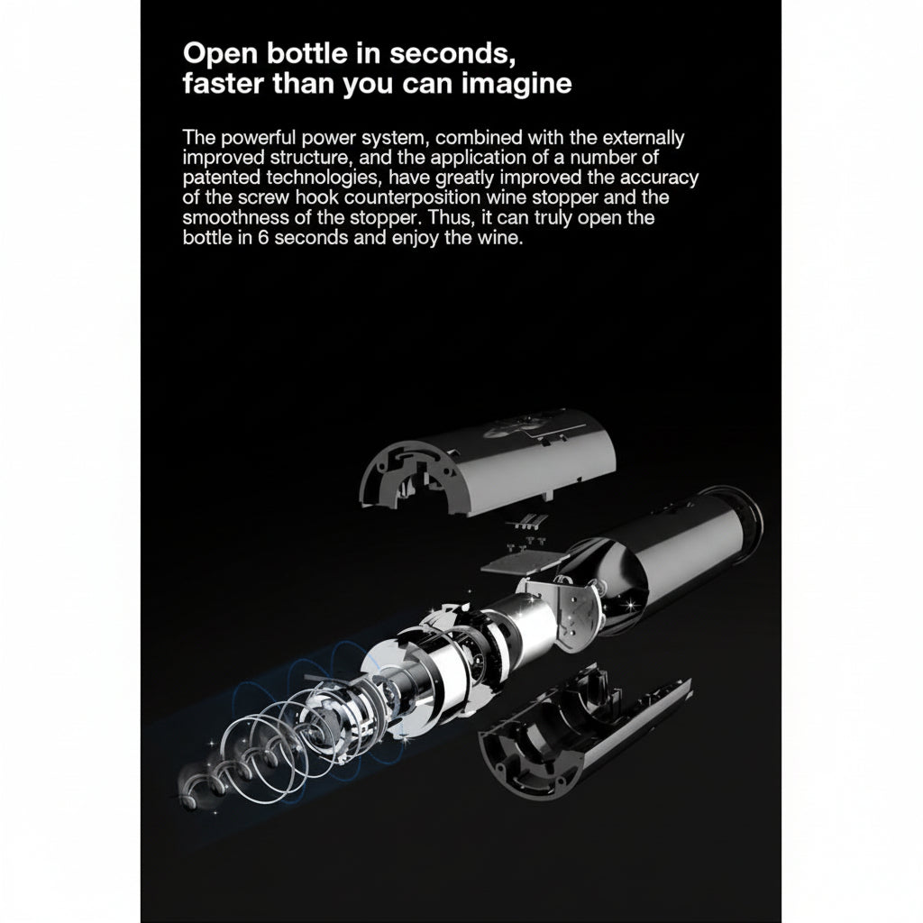 Sacacorchos eléctrico automático para vino - apertura fácil de botellas