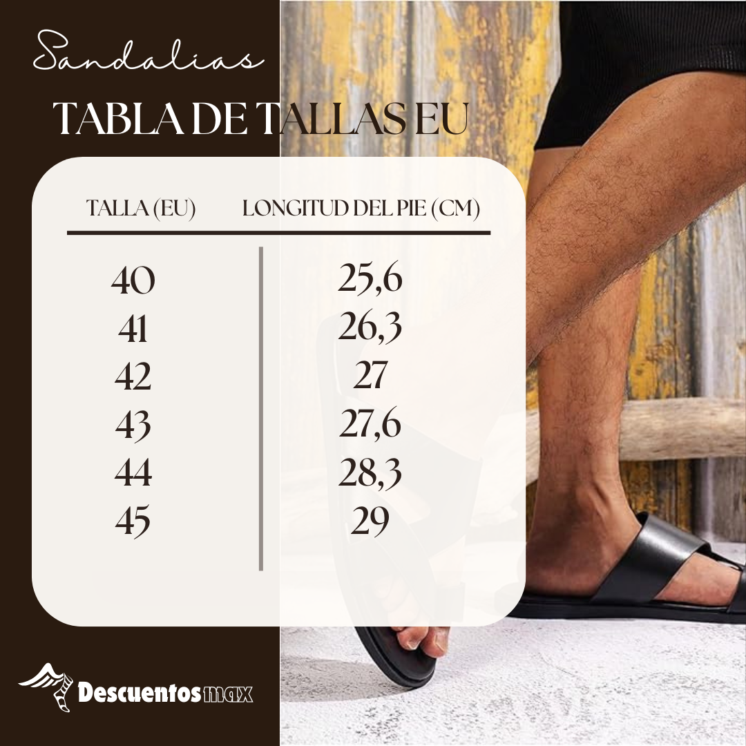 Sandalias Hombre Gaston | Cuero Genuino, Plantilla Memory Foam y Cierre Ajustable – Color Brown