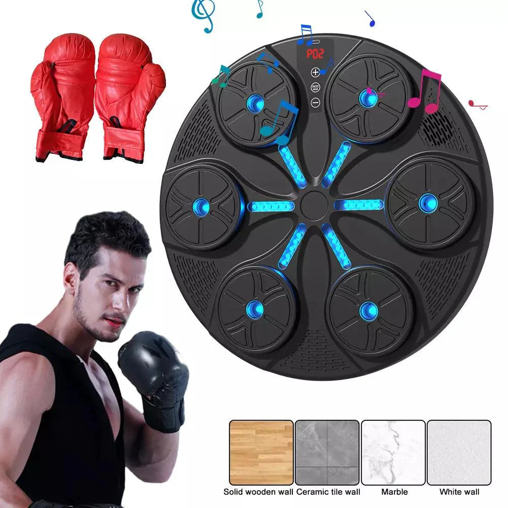 Máquina de Boxeo Musical – Dispositivo de Boxeo Mural con Bluetooth, LED y Entrenamiento Reactivo