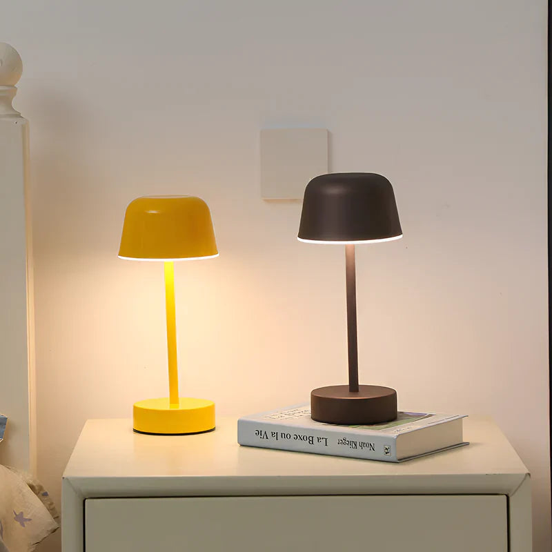 Colorida lámpara LED de sobremesa de diseño retro, sin cable, USB