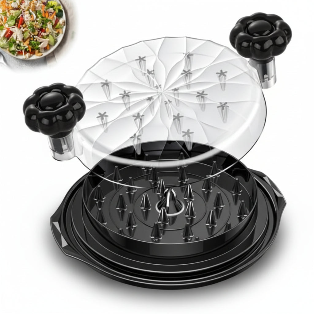 Utensilio de cocina Desmechadora de carne manual Tazón de vidrio Base antideslizante