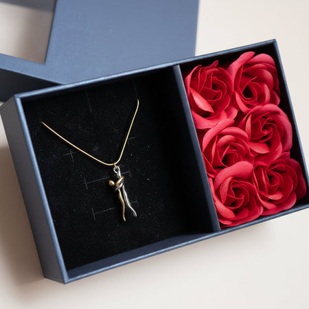 Collar con colgante para parejas – oro, plata y acero inoxidable – joyería de amor
