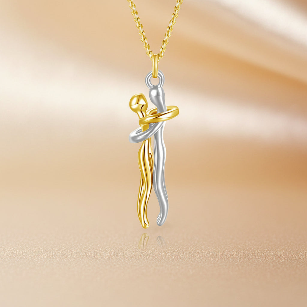 Collar con colgante para parejas – oro, plata y acero inoxidable – joyería de amor