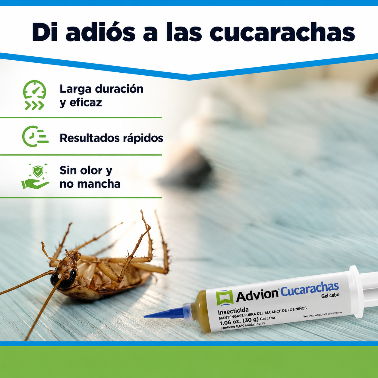 Jeringa de gel para el control de cucarachas en interiores