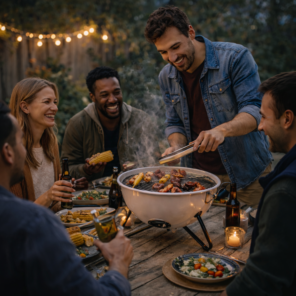 Barbacoa de carbón portátil KETTLE Calora - Formato compacto 31,5 cm con tapa