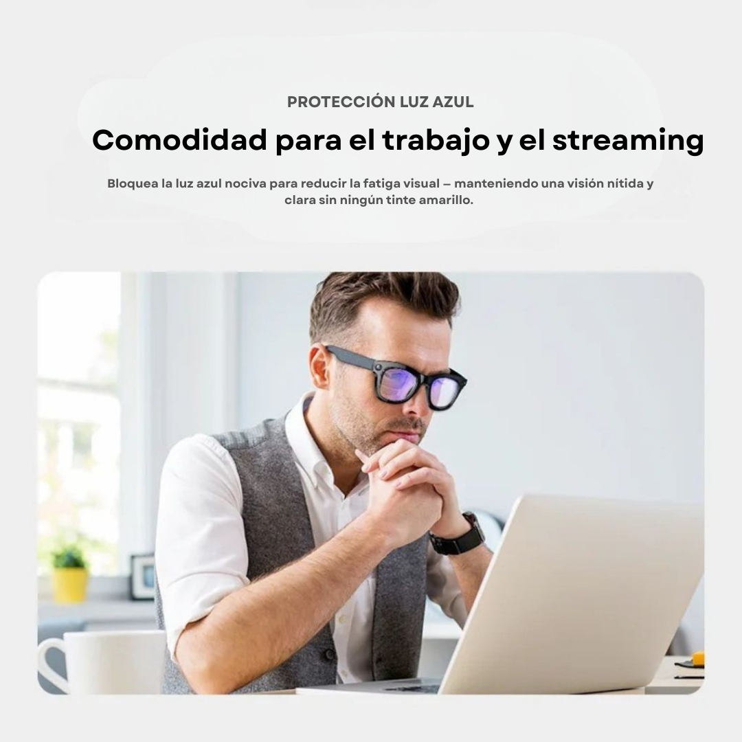 Gafas Conectadas VisionPro™ – Cámara HD, Audio Inmersivo y Protección Visual
