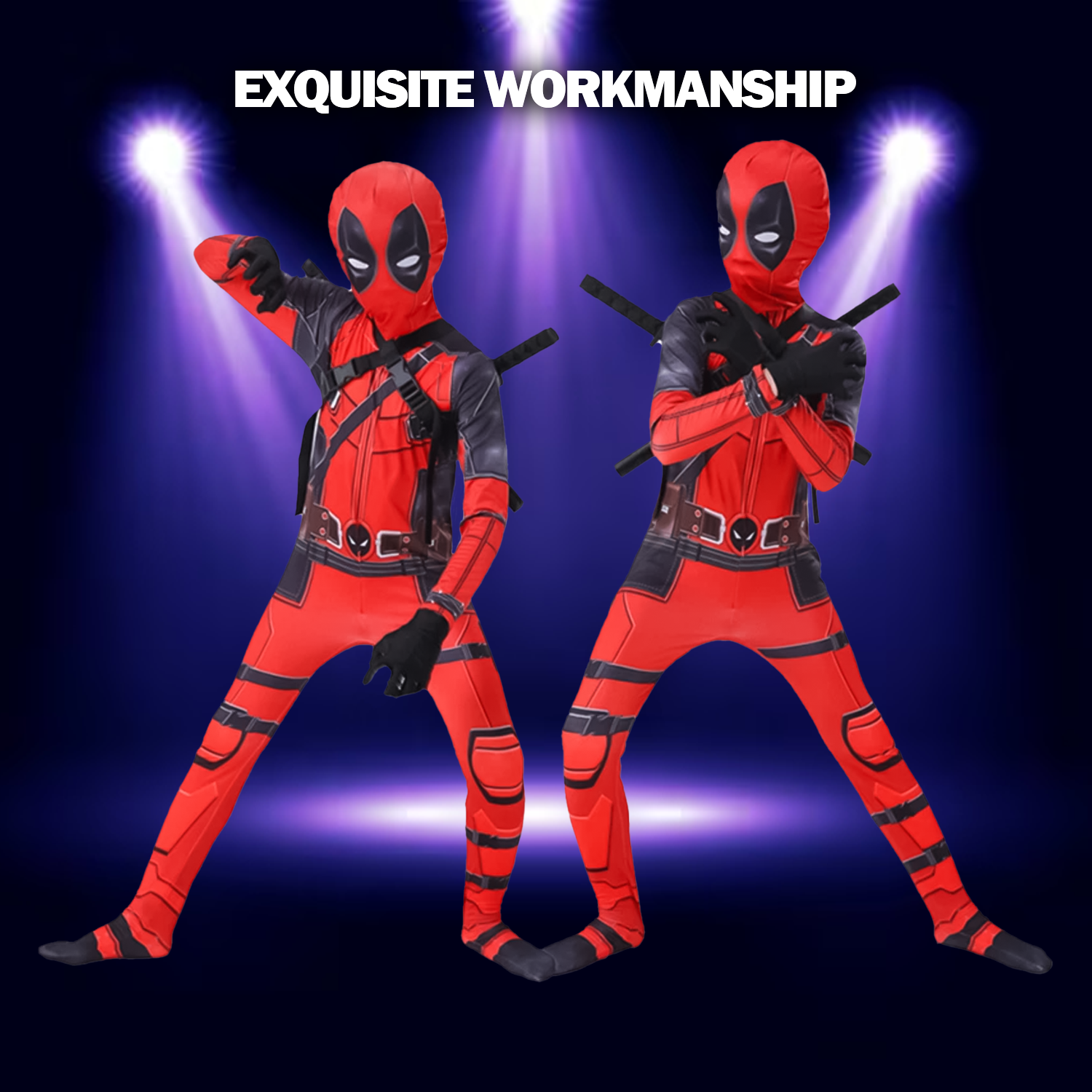 Disfraz de Deadpool para niños – Mameluco de cosplay para niños – Disfraz para fiesta infantil del Día del Niño (inspirado en la serie de Marvel)