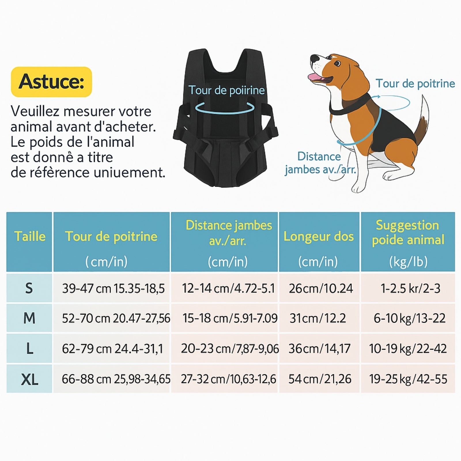 Mochila Frontal para Transportar Perros de Senderismo