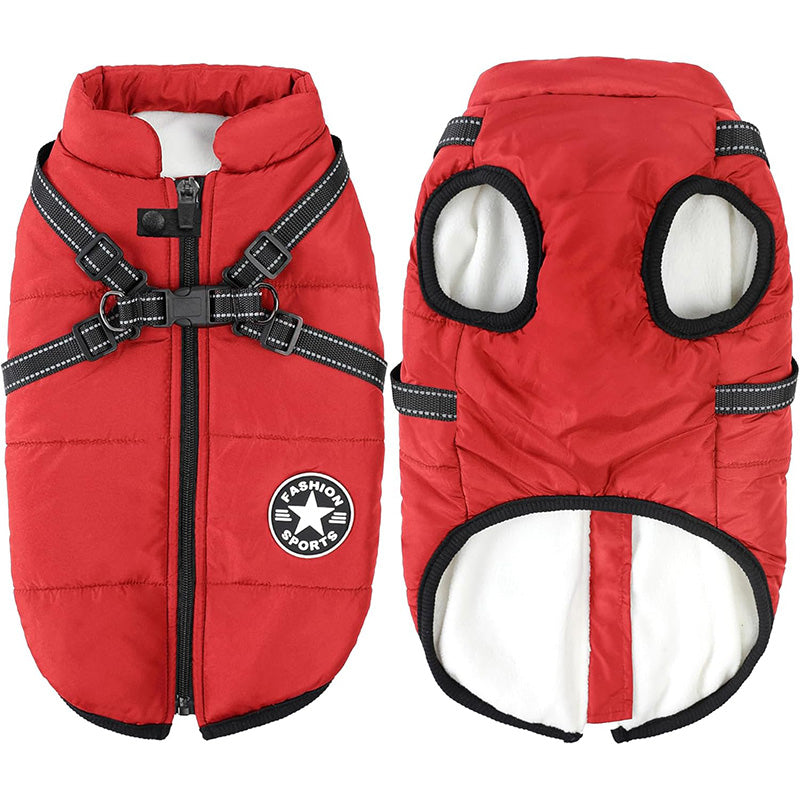 Chaqueta de Invierno para Perros – Abrigo 3 en 1 Impermeable, Cortaviento y con Arnés Integrado