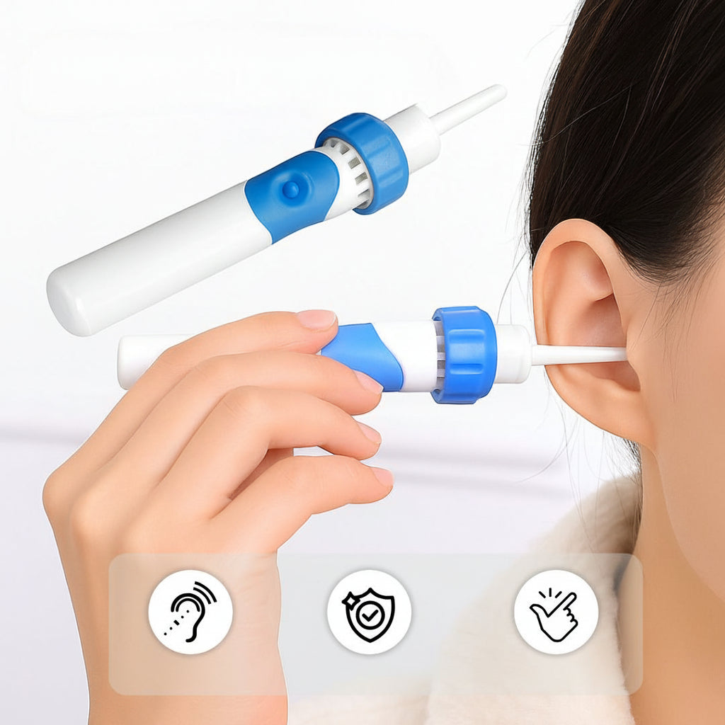 Limpiador de oídos con succión eléctrica, punta de silicona, herramienta suave para eliminar cerumen