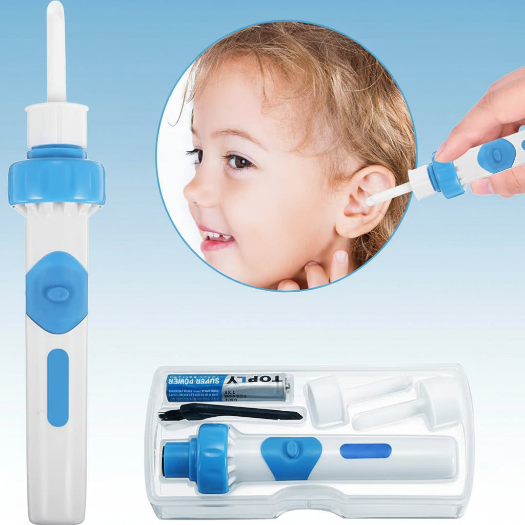 Limpiador de oídos con succión eléctrica, punta de silicona, herramienta suave para eliminar cerumen