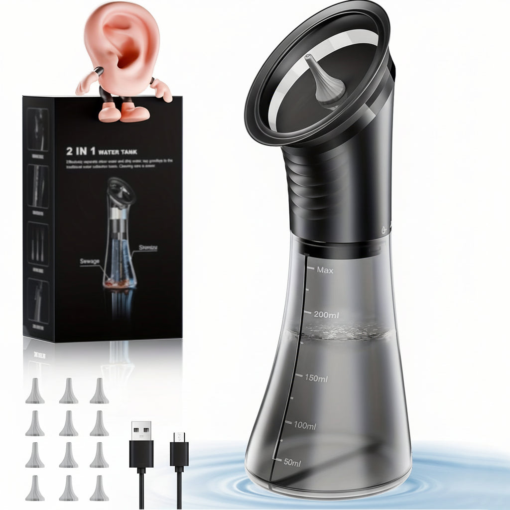 Extractor eléctrico de cerumen, limpiador con USB recargable y sistema de agua