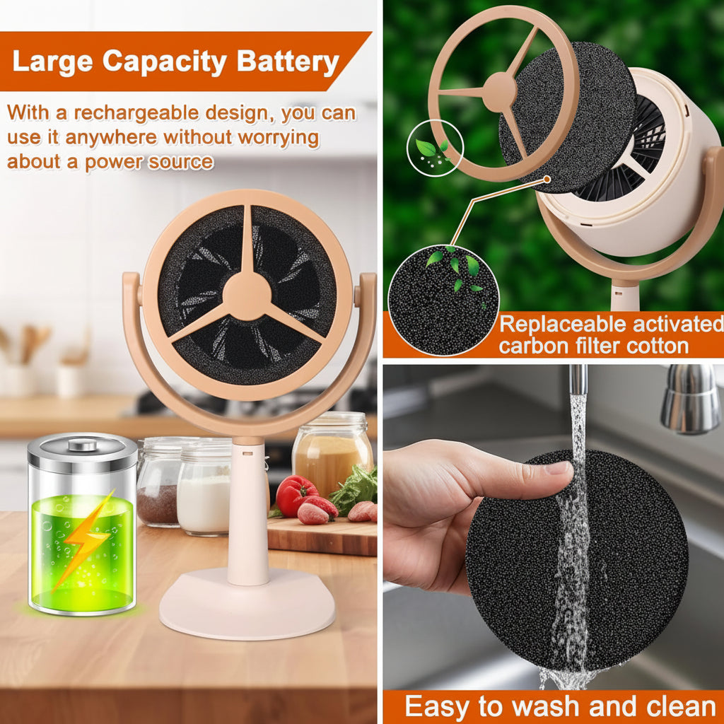 Campana extractora portátil recargable para cocina