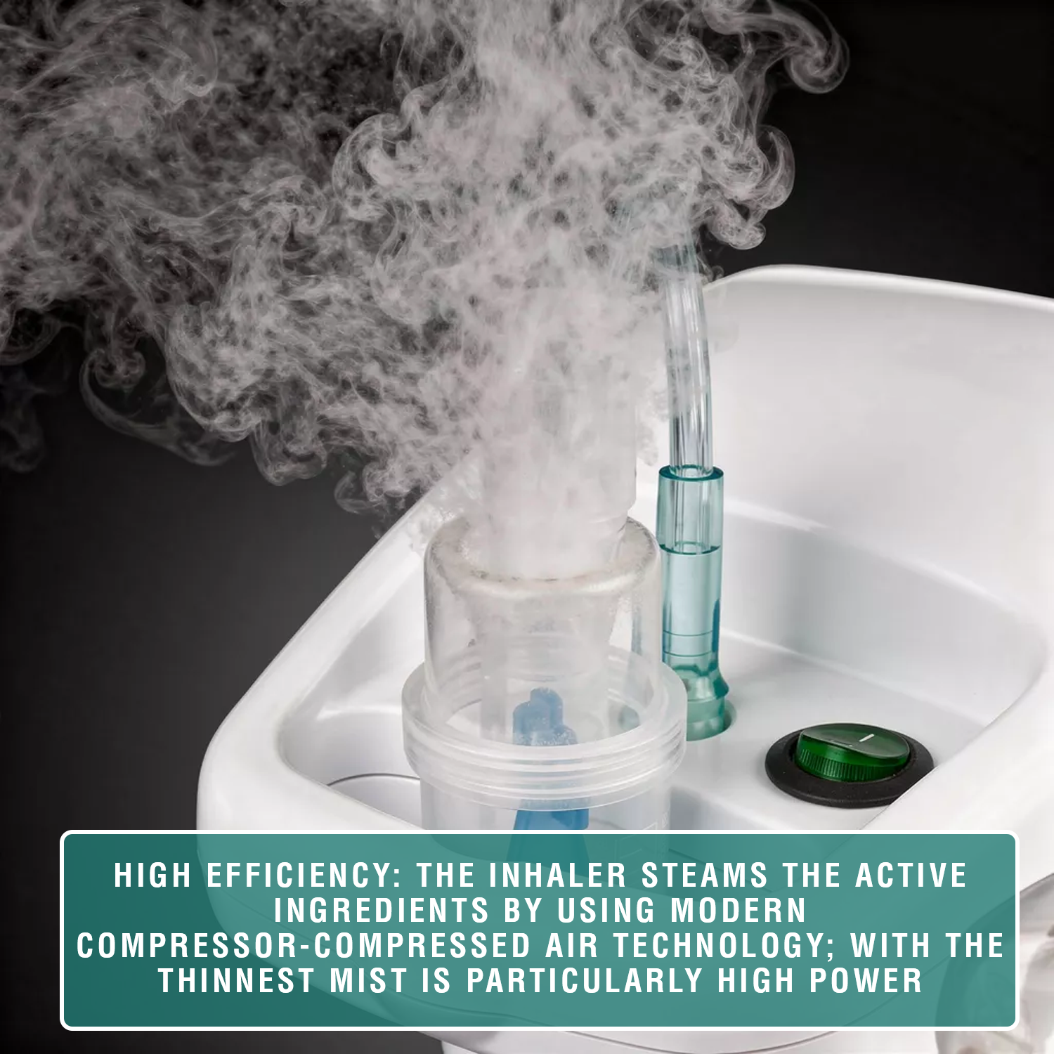 Inhalador de vapor compacto con mascarillas de respiración y boquillas