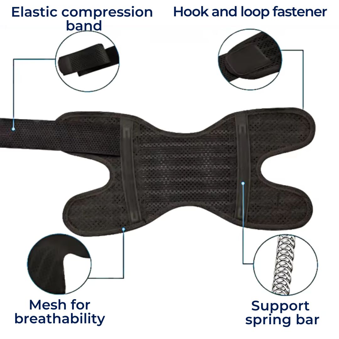 Rodilleras FlexGuard | con resortes de compresión de soporte y correa de tensión - para estabilidad - alivio del dolor y protección Dmax