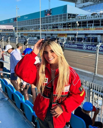 Chaqueta de Carrera Oversize para Mujer Ailyn | Estilo Motorsport con Bloques de Color y Parches
