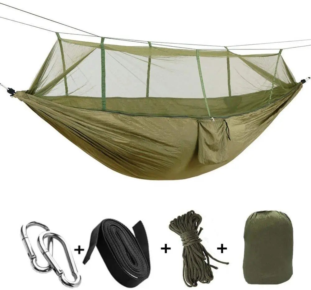 Hamaca de camping con mosquitera | Portátil y resistente para exterior